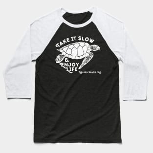 Take it Slow at Holden Beach NC Sea Turtle Baseball T-Shirt